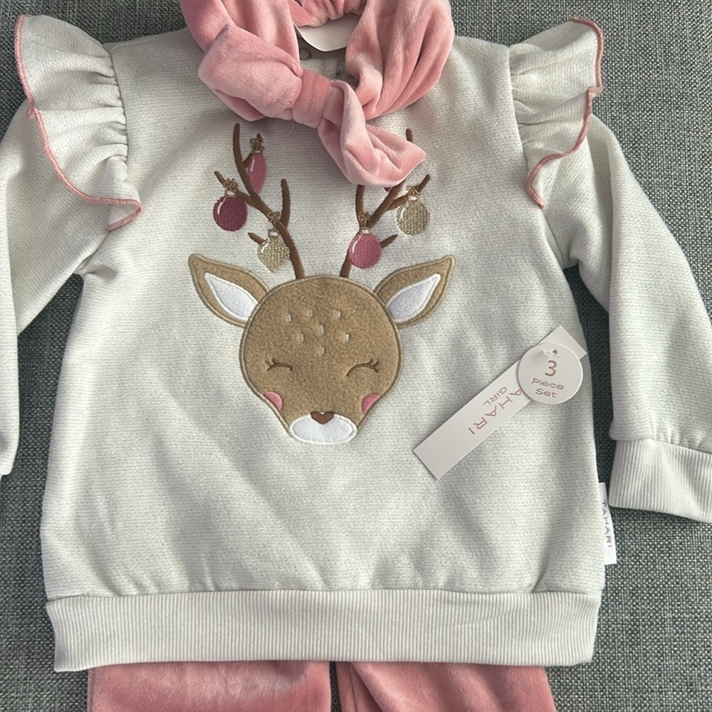 Tahari Girls Holiday Outfit Three Piece Set Size 2T - Picture 2 of 9